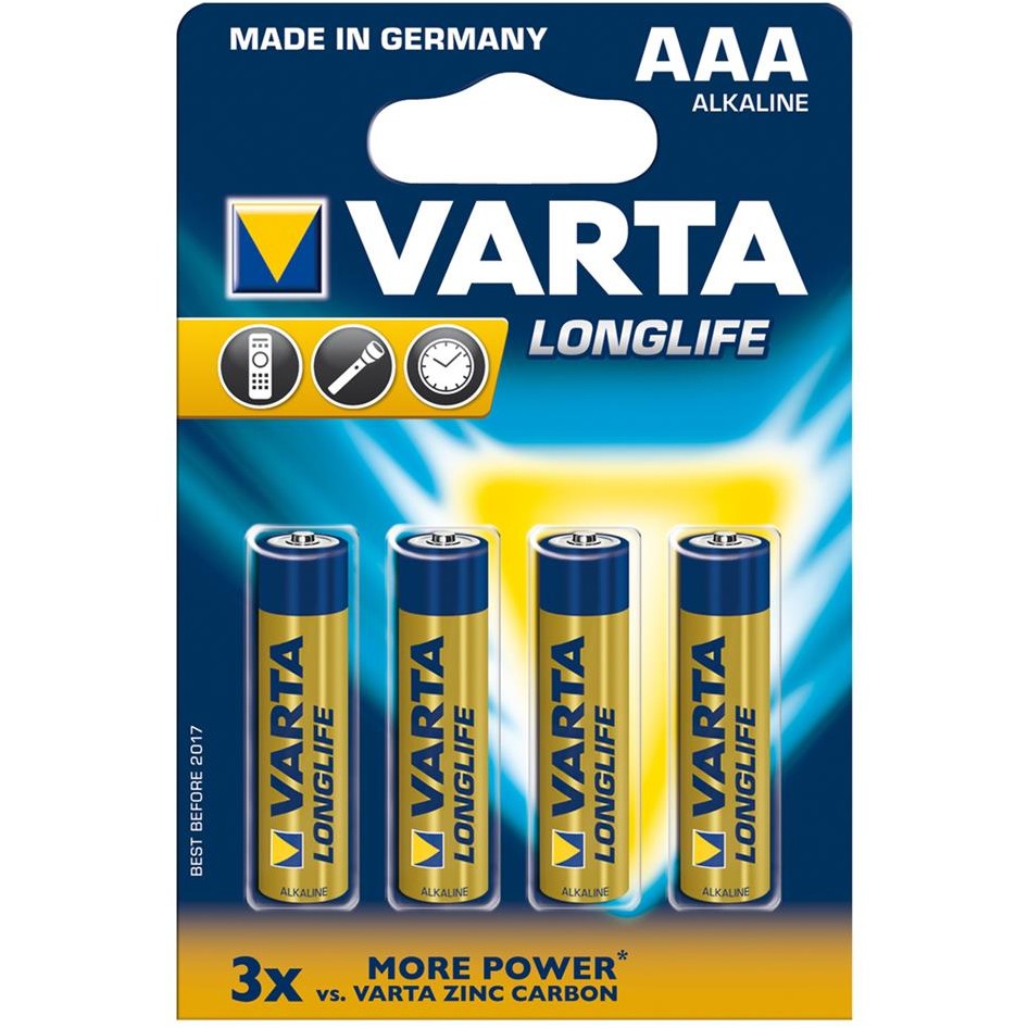 Baterie alcalina VARTA  BAVA 4103 LONG, R3 (AAA,) 4 bucati longlife