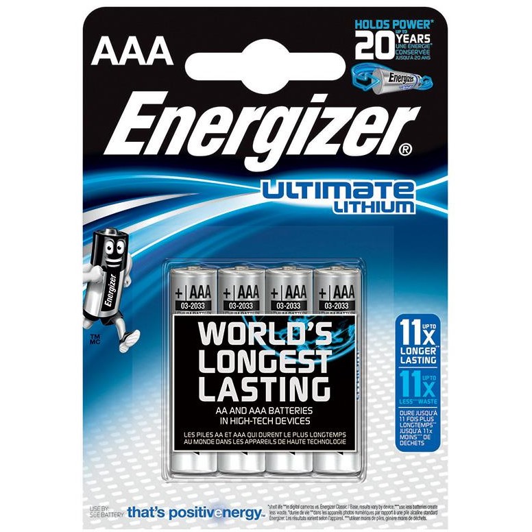 Baterii 7638900273267, ENERGIZER Ultimate Lithium, AAA, L92, 1.5V, 4 pcs