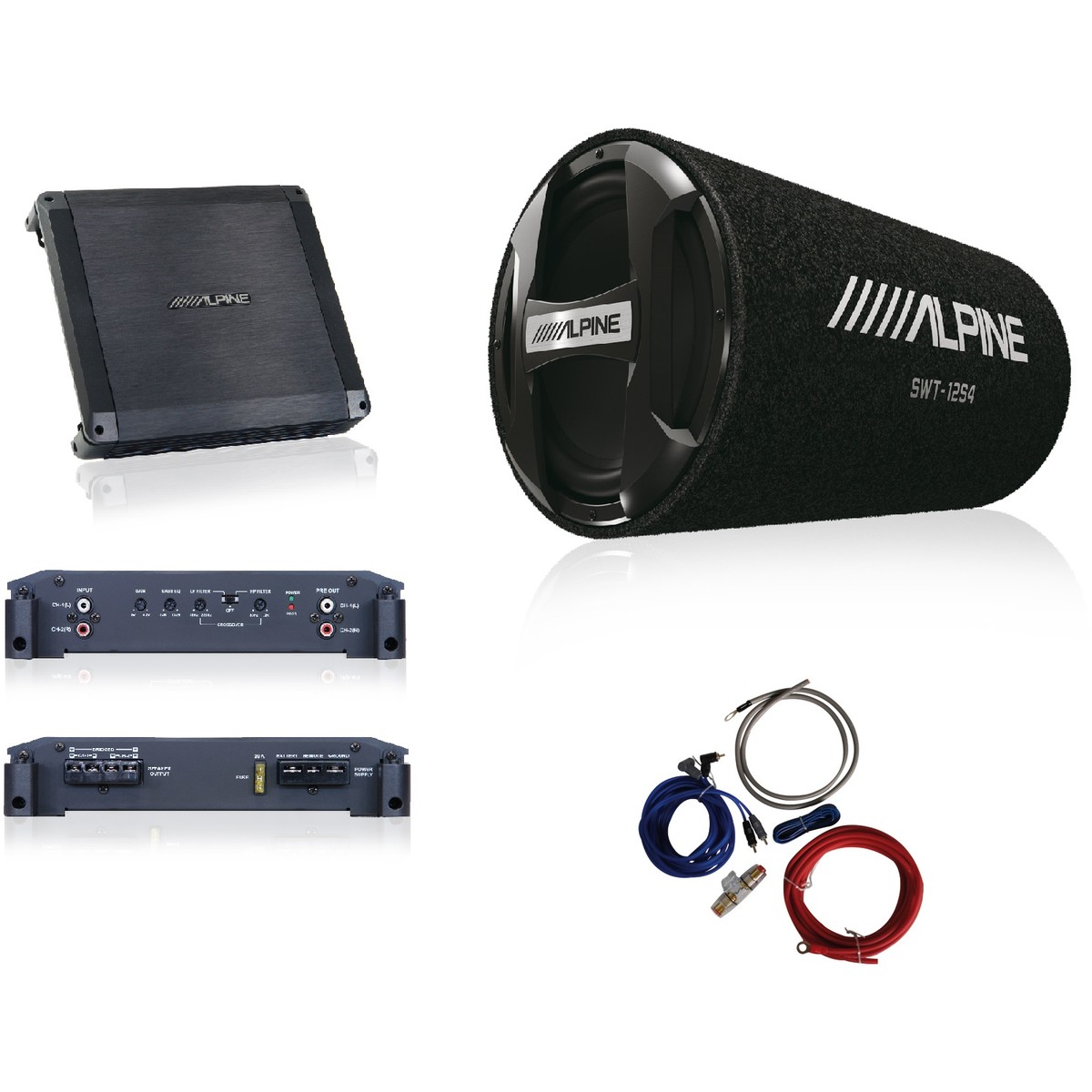 Pachet Subwoofer Auto SWT-12S4 + BBX-T600 + Kit Cabluri