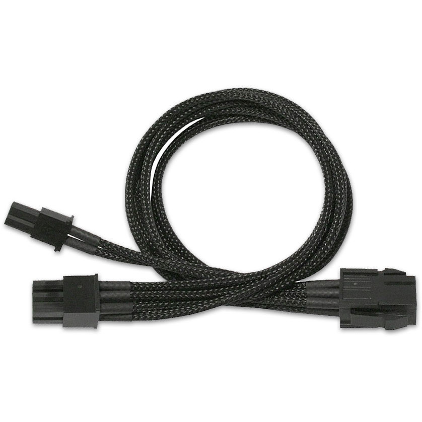 cablu adaptor PCI Express 6 pini la 6+2 pini, 30 cm, negru