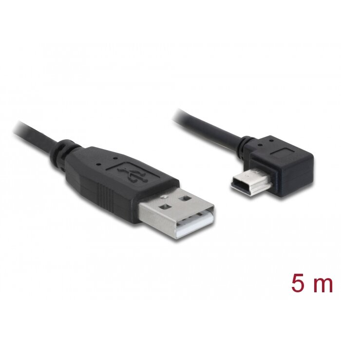 Cablu USB 2.0 A - mini 5PM angle, 5M, Delock 82684