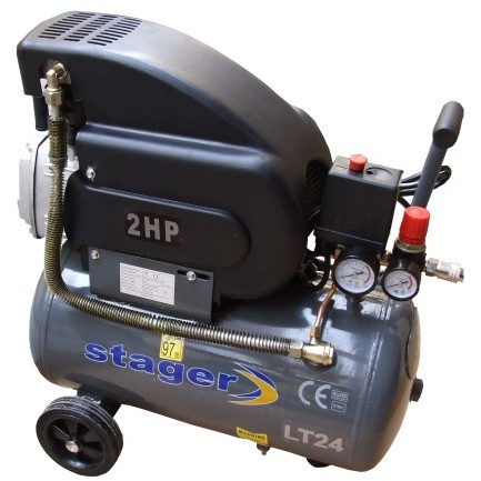 HM2024F compresor aer 24L 8bar 200L/min monofazat angrenare directa