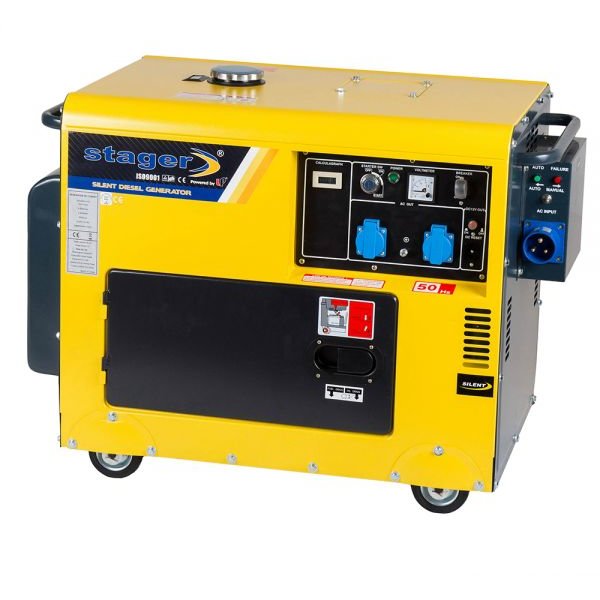 Generator Insonorizat DG 5500S+ATS Diesel Monofazat 4.2kW 3000rpm Pornire Electrica Automatizare
