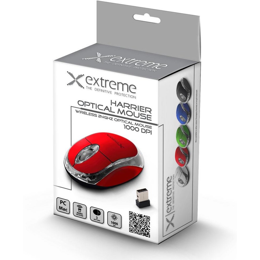 Mouse Extreme XM105K Wireless Optical Mouse 3D | 2.4 GHz| 1000 dpi Rosu