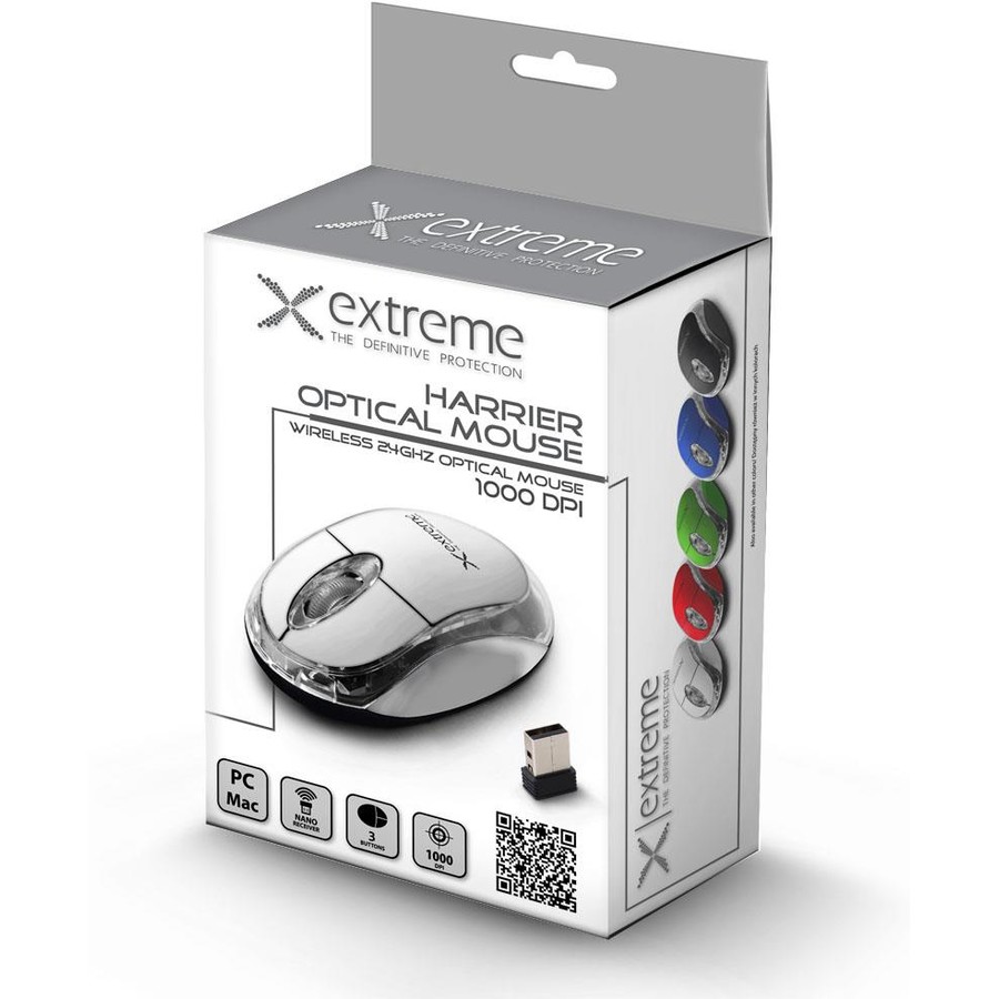 Mouse Extreme XM105W Wireless Optical Mouse 3D | 2.4 GHz| 1000 dpi Alb