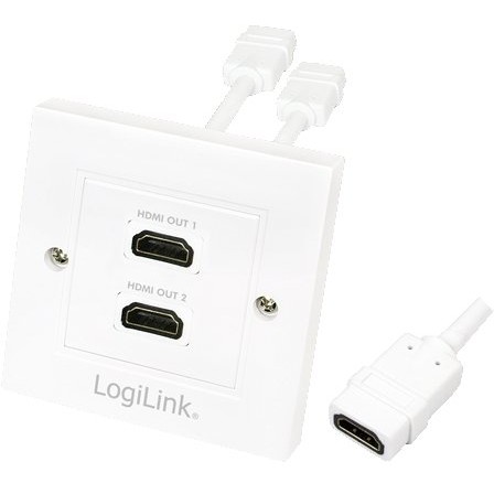 Priza HDMI de perete cu 2 porturi HDMI, Logilink