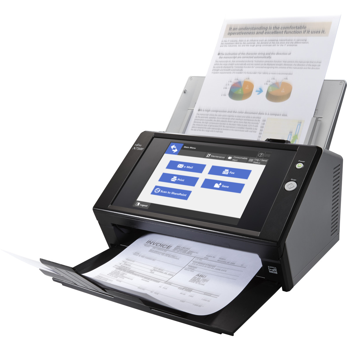 Scaner N7100 Netzwerkscanner, ADF, LCD, CIS, Negru