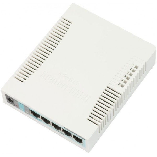 Switch RB260GS, 5x Gigabit Ethernet, slot SFP, management, alimentare PoE