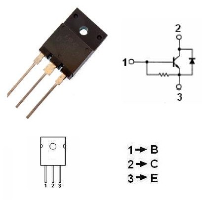 TRANZISTOR NPN CU DIODA PROT. 1500V 5A 60W