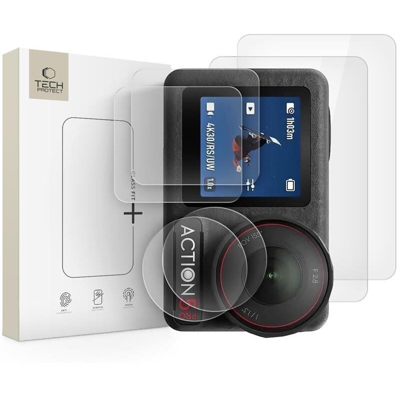 Accesoriu Camera Video Actiune Glass Fit+ pentru camera video sport DJI Osmo Action 5 Pro Clear