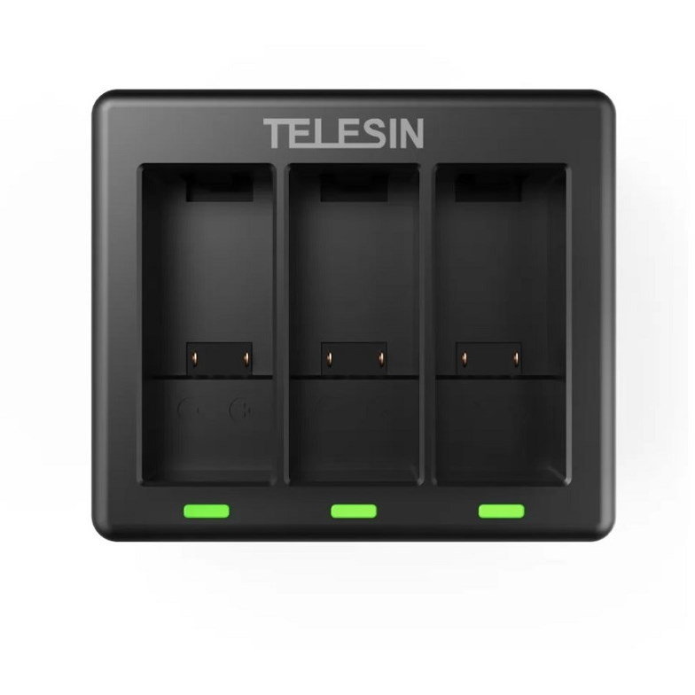 Accesoriu Camera Video Actiune pentru GoPro Hero9 Black, incarcare simultana 3 baterii, Negru