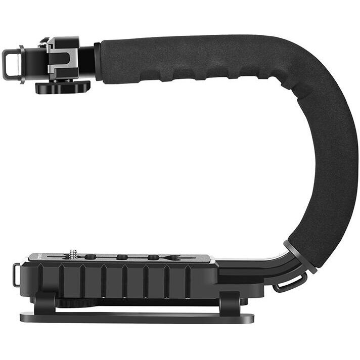 Accesoriu Camera Video Actiune PU3005 compatibil cu camere video DSLR si altele, cu stabilizator si filet 1/4 inch, Negru