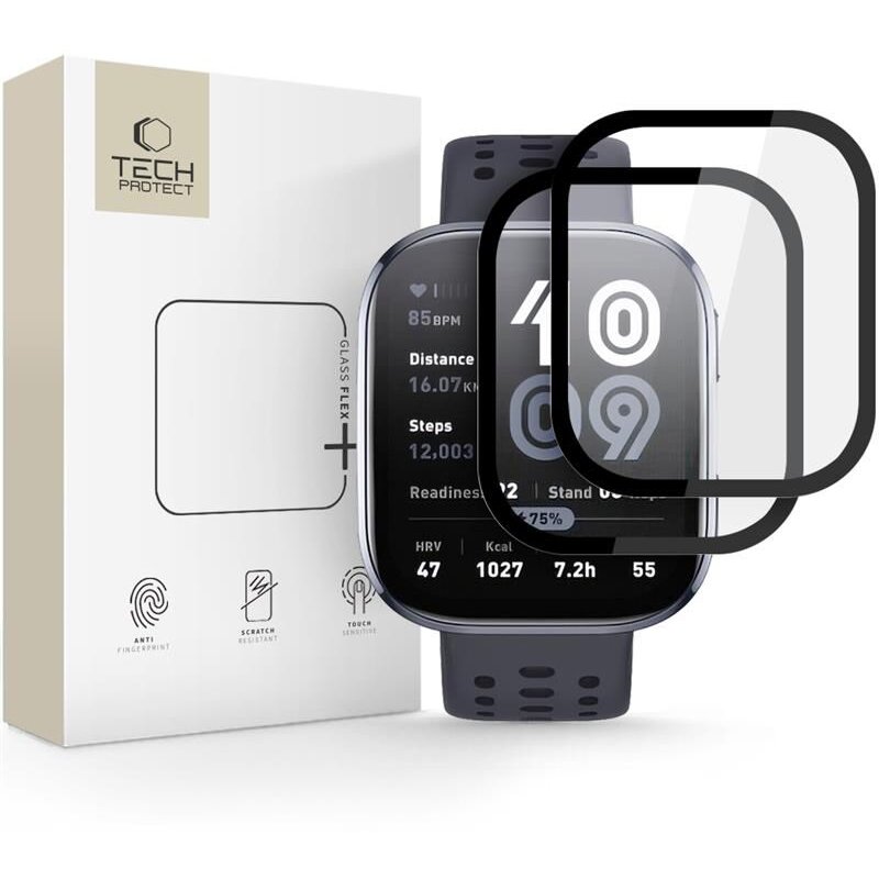 Accesoriu smartwatch Glass Flex+ compatibil cu Xiaomi Amazfit Bip 6 Black