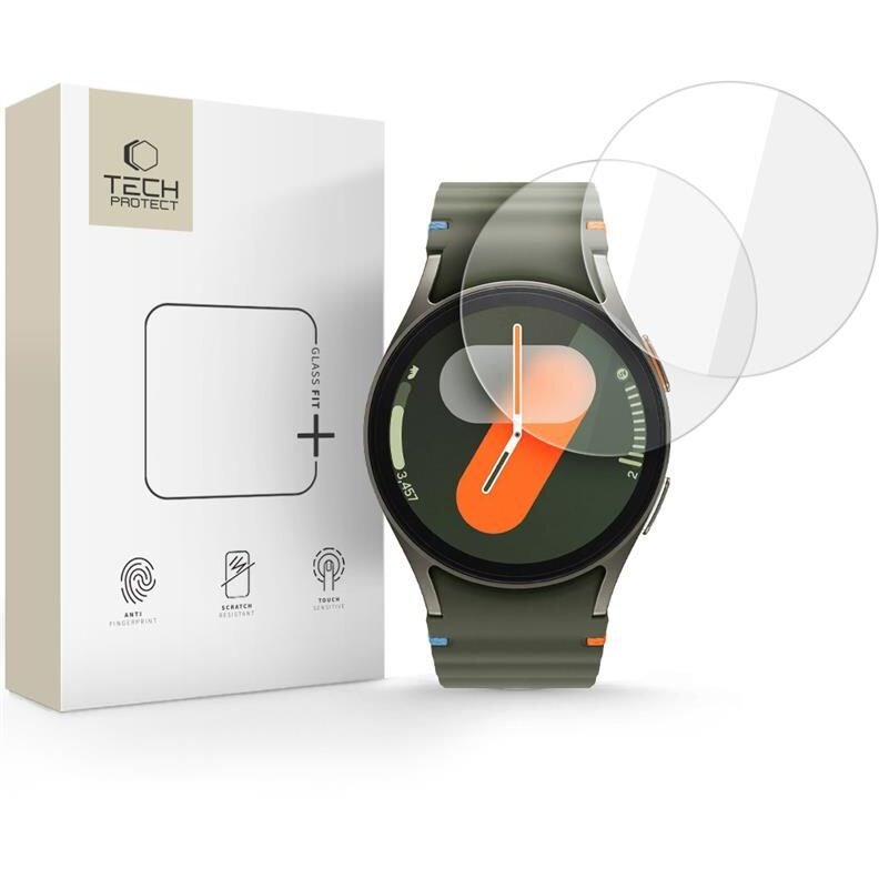 Accesoriu smartwatch Set sticla securizata Tech Protect Glass Fit Plus compatibila cu Samsung Galaxy Watch 4 / 5 / 6 / 7 / FE 40mm Transparent