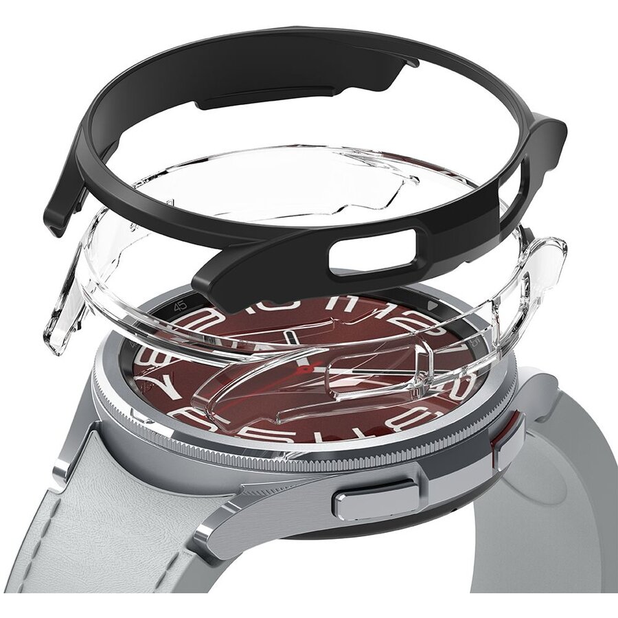 Accesoriu smartwatch Slim compatibil cu Samsung Galaxy Watch 6 Classic 43mm Negru/Transparent