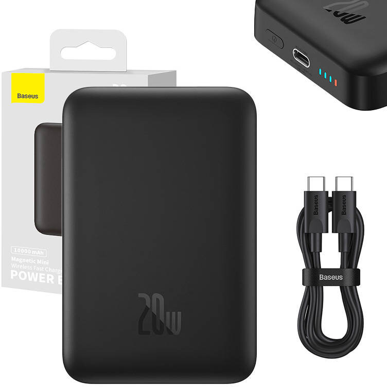 Acumulator Extern Mini 10000mAh 20W MagSafe   USB-C  Negru