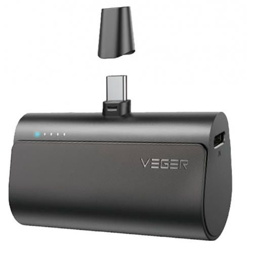 Acumulator Extern Mini Plug On W0556 1x UBS-C 5000mAh Negru