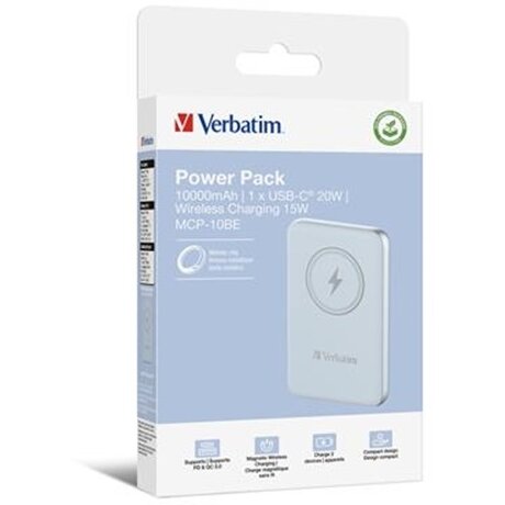 Acumulator Extern Portabil  10.000mAh Charge'n'Go  Magnetic Wireless USB-C Albastru