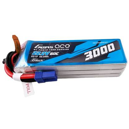 Acumulator G-Tech 3000mAh 22.2V 60C 6S1P Lipo   EC5 Plug  Albastru