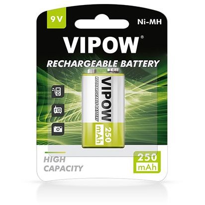 ACUMULATORI 9V 250MAH NI-MH BLISTER 1BVIPOW