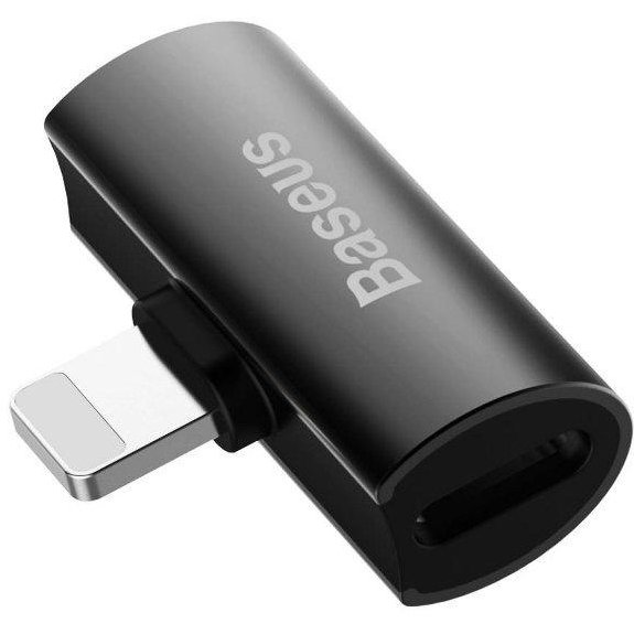 Adaptor Audio L46 Lightning la 2x Lightning 2A Negru