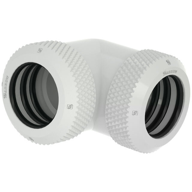 Adaptor Racirea  Apa 90 Grade 14mm Alama Nichelata Alb