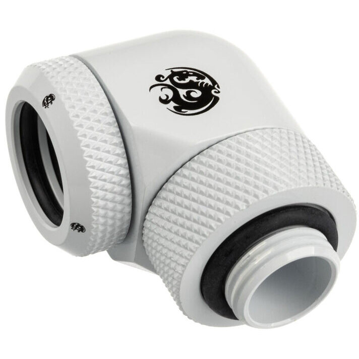 Adaptor Racirea  Apa 90 Grade  G1/4inch Female 14mm  Tub Dur OD Rotatib Alb