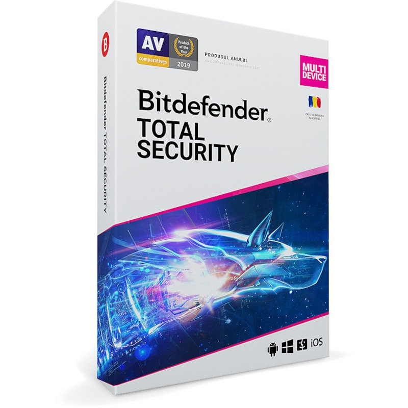 Antivirus Total Security Multi-Device 2021 10 Dispozitive 1 An Licenta noua Retail Box