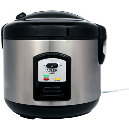 Aparat de Gatit Orez AD6406 Capacitate 1.5L 2 Functii Gatire si Mentinere la Cald Negru/Argintiu