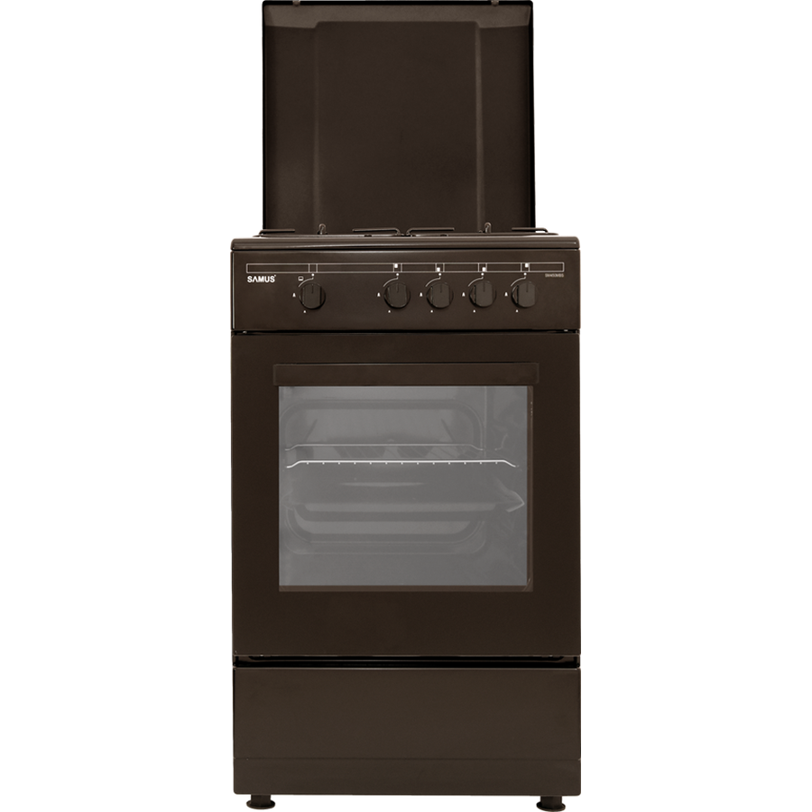 Aragaz pe Gaz SM450MBS Geam dublu la cuptor 4 Arzatoare Maro