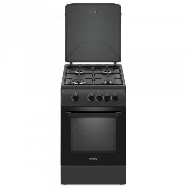 Aragaz Plita + Cuptor 4 Arzatoare Duze GN Antracit