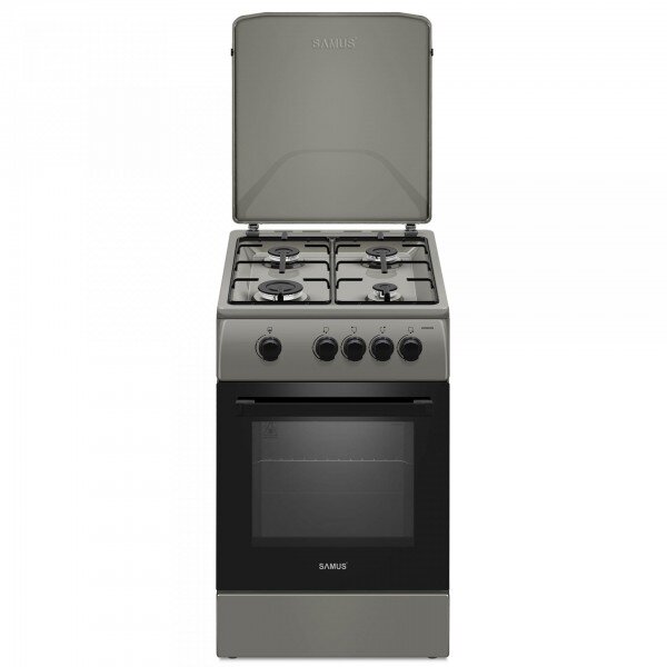 Aragaz Plita + Cuptor 4 Arzatoare Duze GN Argintiu