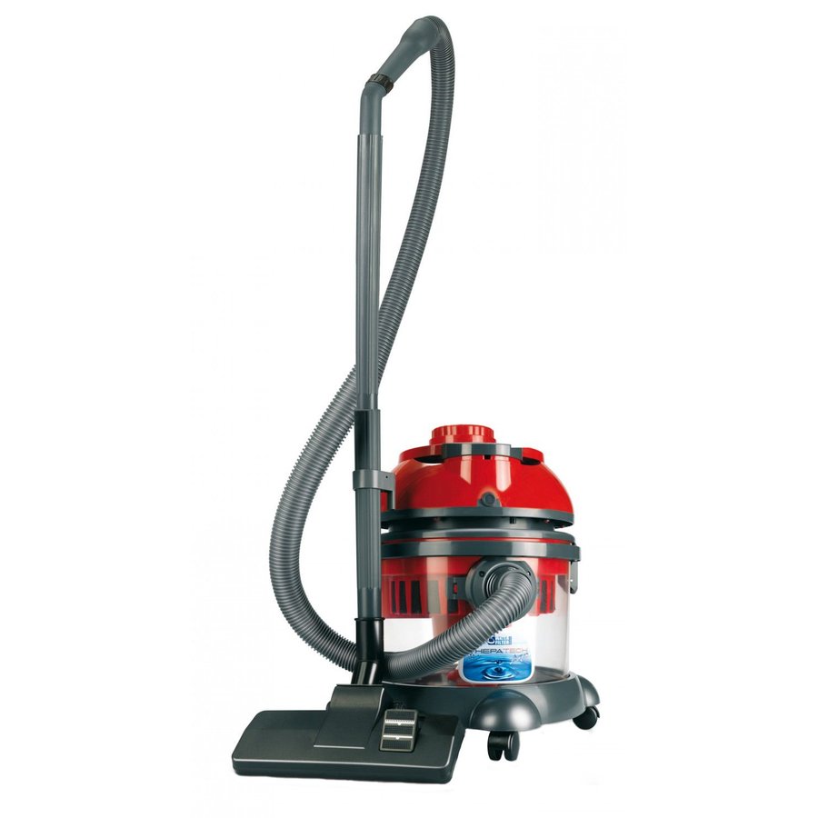 Aspirator cu Filtrare prin Apa Hepatech Aqua Putere 1600W Functie Blowing Negru/Rosu