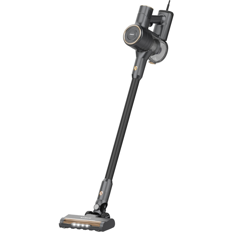 Aspirator Vertical 2in1 STICKY 61 ECO Capacitate Colectare 0.8L Perie Motorizata cu LED Motor 600W Gri/Auriu