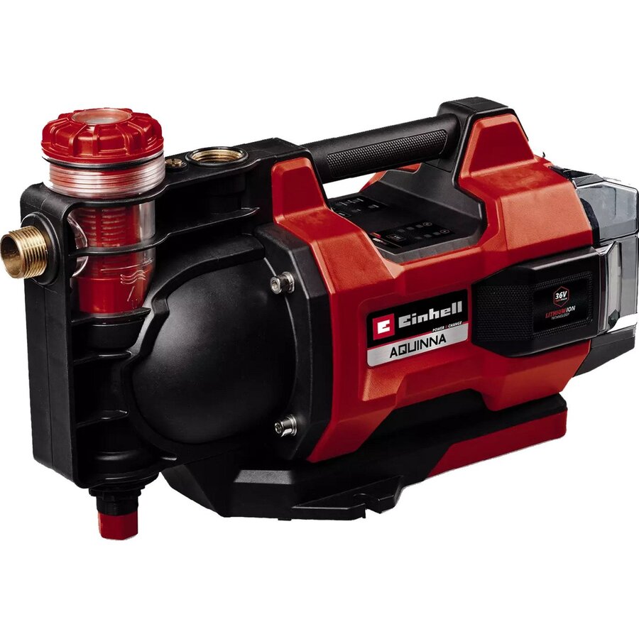Automatic Cordless Garden Pump AQUINNA 36/38 F LED AUTOMATIC, 36 Volt (2x18 V) red/black, without battery and charger