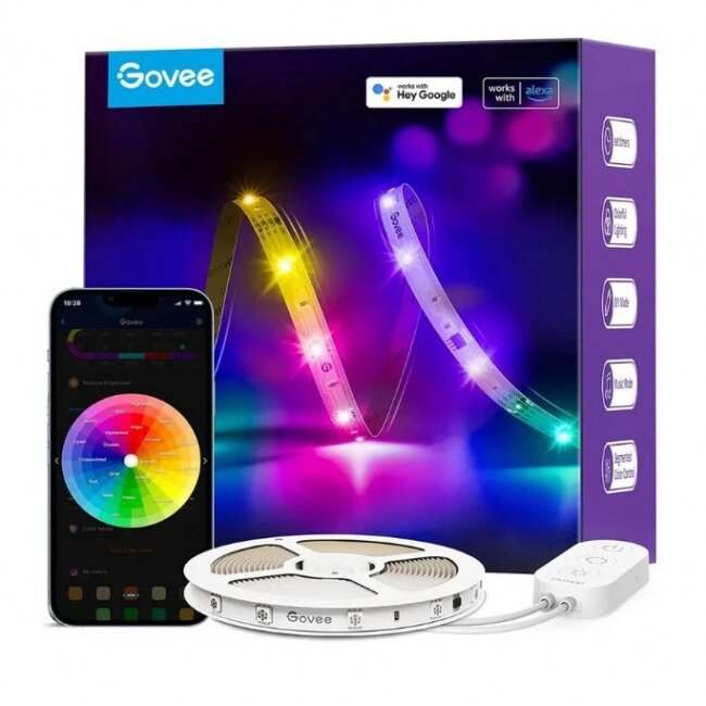 Banda LED H618A 5m   Wi-Fi Bluetooth 18W  Amazon Alexa  Asistent Google RGBIC