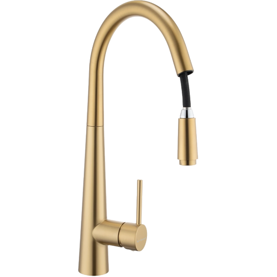 Baterie Bucatarie ECO Diamond PVD   Alama  Monocomanda Dus Extensibil Auriu