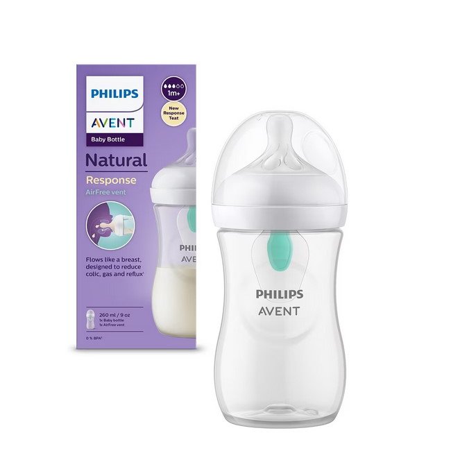 Biberon Natural Response SCY673/01 cu Dispozitiv Anticolici AirFree 260ml cu Debit 3