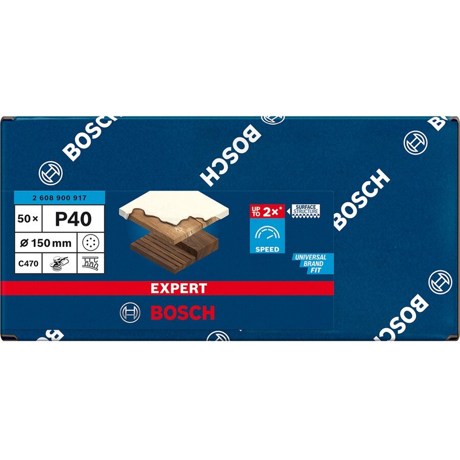 Bosch Expert C470 sanding sheet, 150mm, K40 (50 pieces, for eccentric sanders)