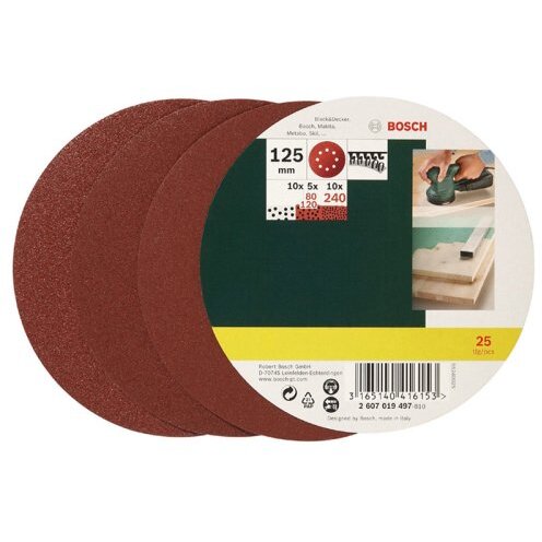 Bosch Papiery ścierne Exzent 25 sztuk