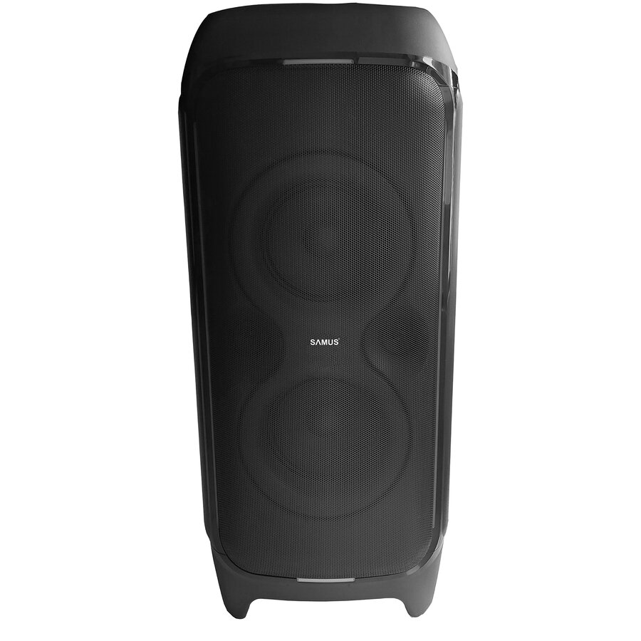 Boxa Portabila Prime Sound 590 Afisaj Electronic LED Radio FM Microfon cu Fir + Telecomanda Bluetooth 5.0 Putere RMS 450W / de Iesire 590W Negru