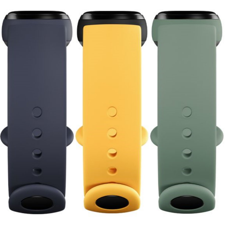 Bratara pentru Mi Band 5, TPU (set 3 buc.) – Albastru, Galben, Verde menta