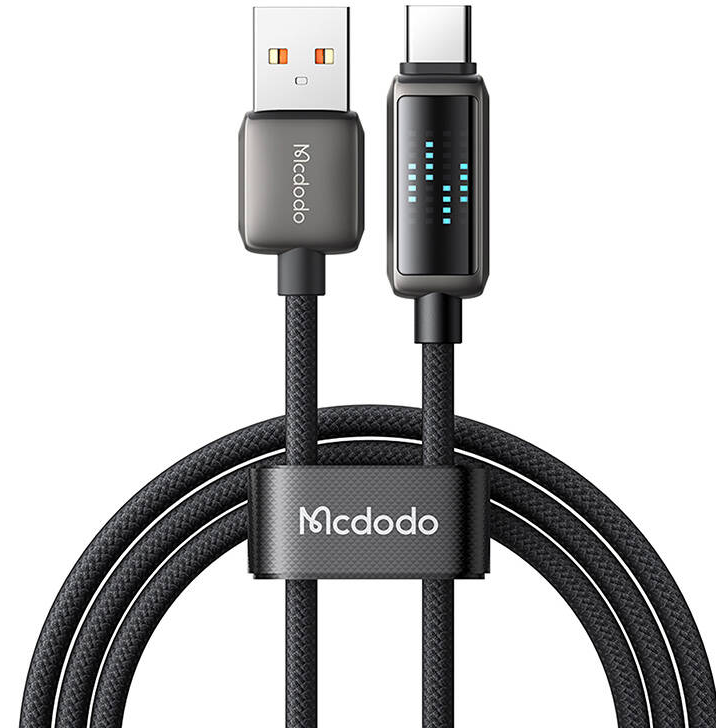 Cablu Date CA-2350 USB-A   USB-C 6A LED 1.2m Negru