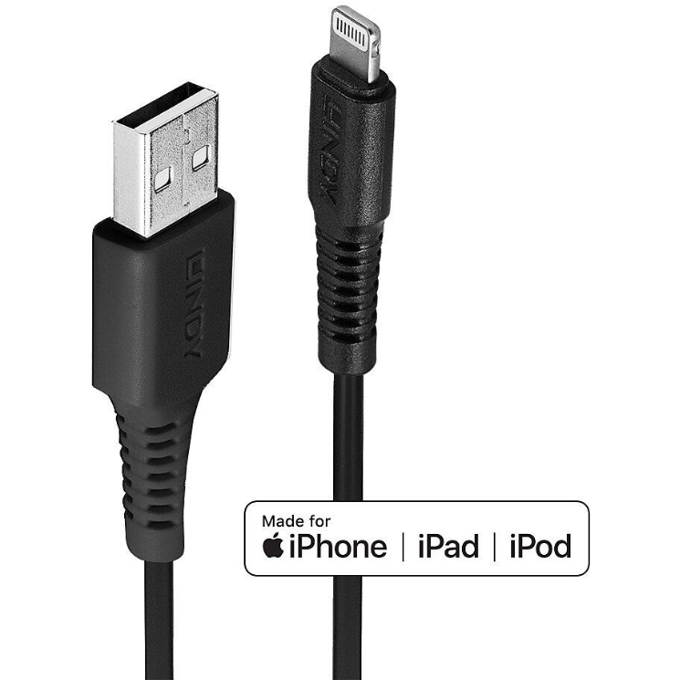 Cablu Date si Incarcare 1m USB A 2.0 to Lightning Negru