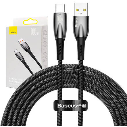 Cablu Date USB - USB-C Glimmer Series 100W 2m Negru