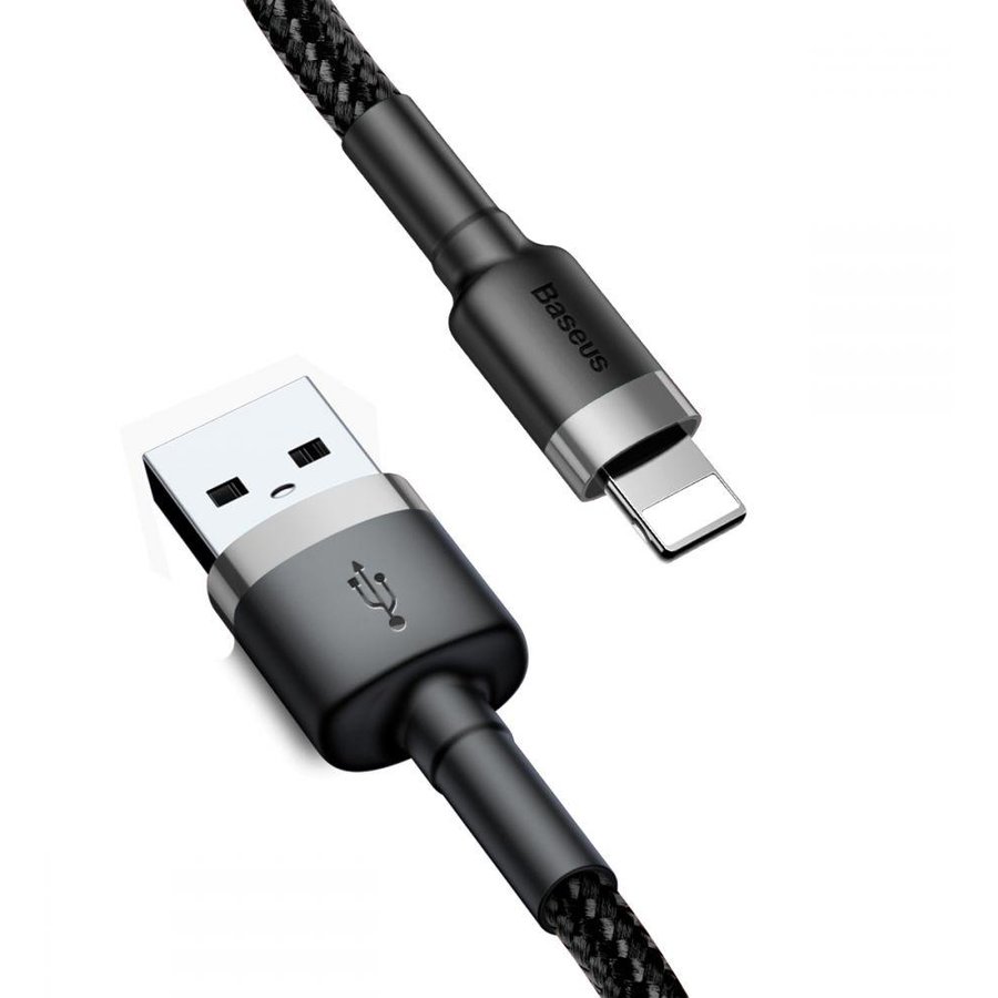 Cablu de date Cafule USB/Lightning 50cm Negru/Gri