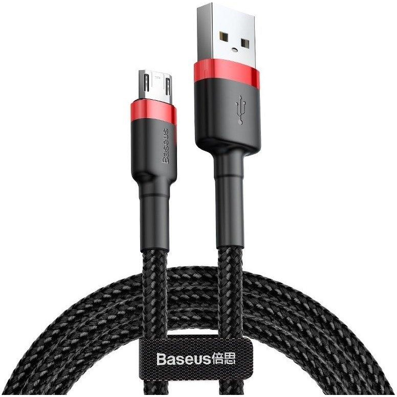Cablu de date Cafule USB/Micro-USB 1m Negru/Rosu