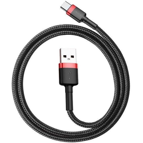 Cablu De Date Cafule USB/USB Type-C 3m Negru/Rosu