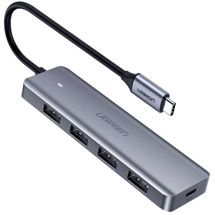 Cablu de date CM219, USB-C - 4x USB 3.2, 1x USB-C, Gri