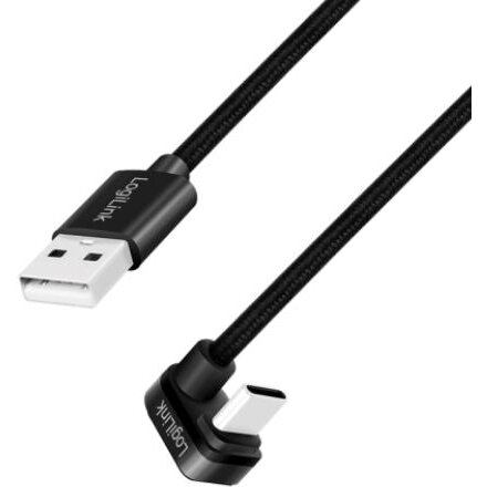 Cablu de Date / Incarcare pentru Smartphone Interfata USB 2.0 USB Type-C (T) la USB-A (T) la 180 Grade 2 x Ecranat 1M Negru